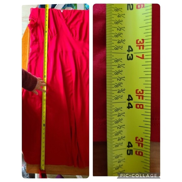 Sahalie Midi Dress XL Cotton Modal Spandex Blend Stretch Red Short Sleeve - Picture 10 of 10